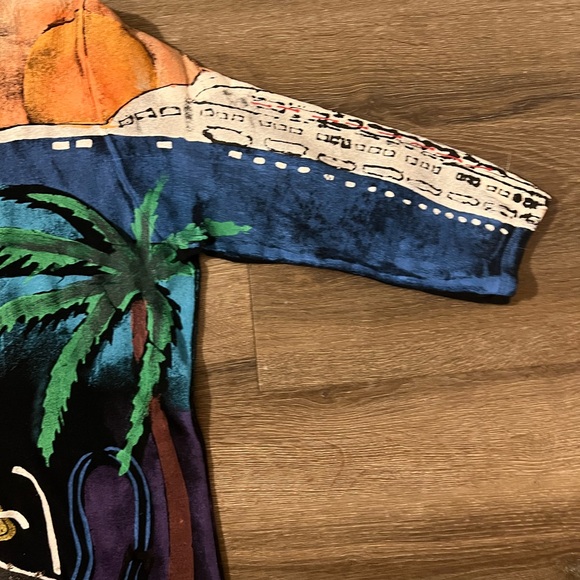 VINTAGE Kolorway USA Hand Painted 3/4 Sleeve Shirt travel passport vacation - Picture 5 of 8